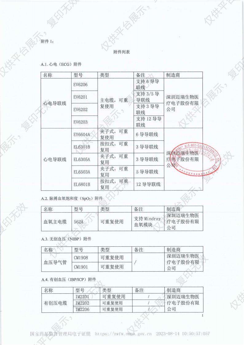 徕克美 LikeMed 病人监护仪 cMEC 30注册证