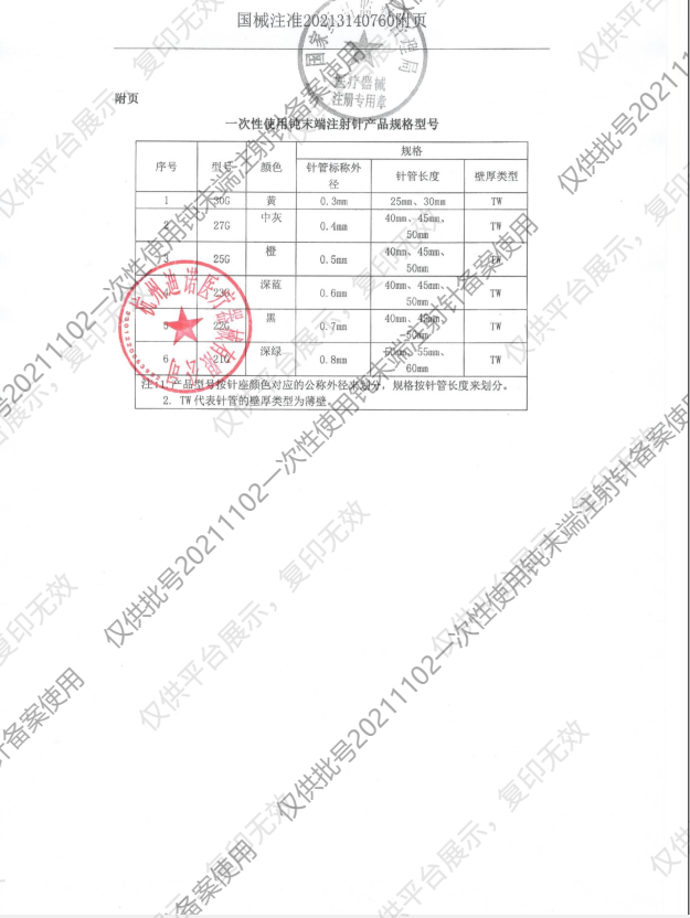 迪诺 一次性使用钝莫端注射针 25G（0.5×50mm） 20支/盒注册证