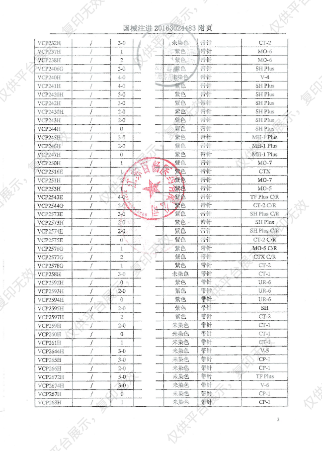 强生JOSON 可吸收性缝线 VCP304H（36包/盒）注册证