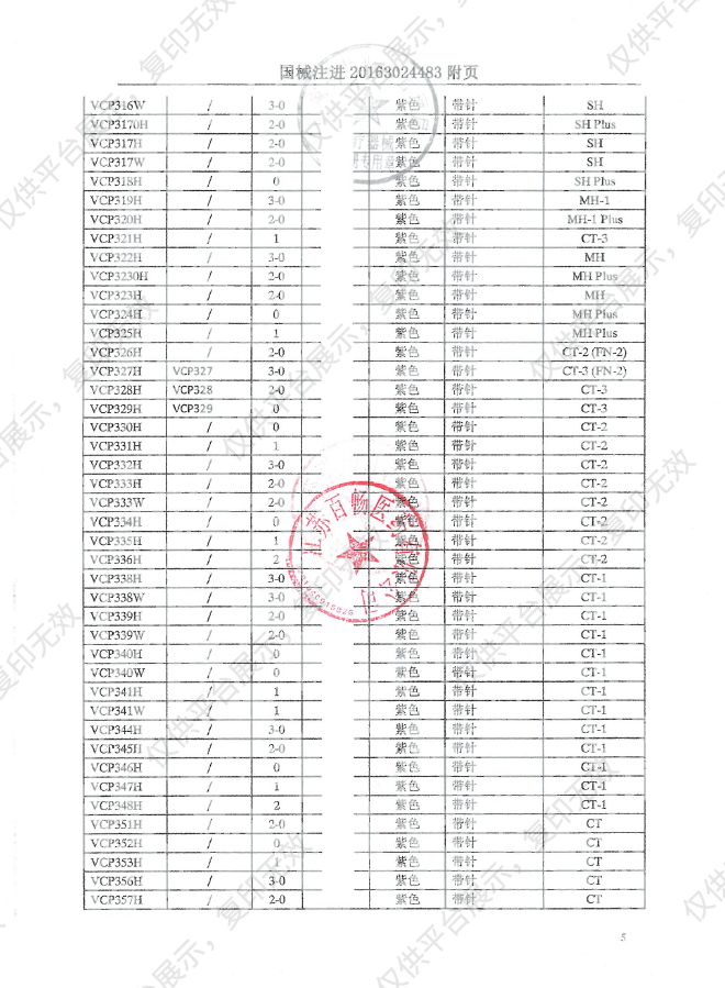 强生JOSON 可吸收性缝线 VCP304H（36包/盒）注册证