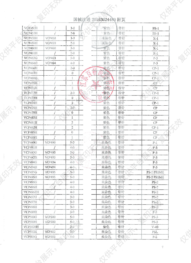 强生JOSON 可吸收性缝线 VCP304H（36包/盒）注册证