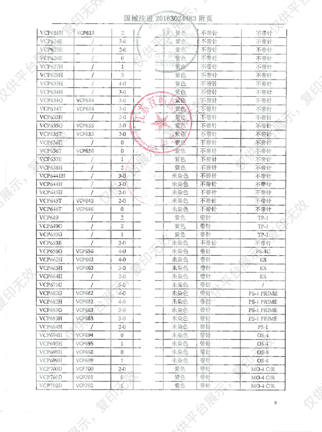 强生JOSON 可吸收性缝线 VCP304H（36包/盒）注册证