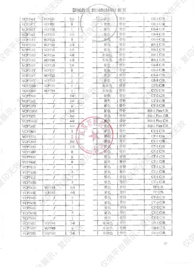 强生JOSON 可吸收性缝线 VCP304H（36包/盒）注册证