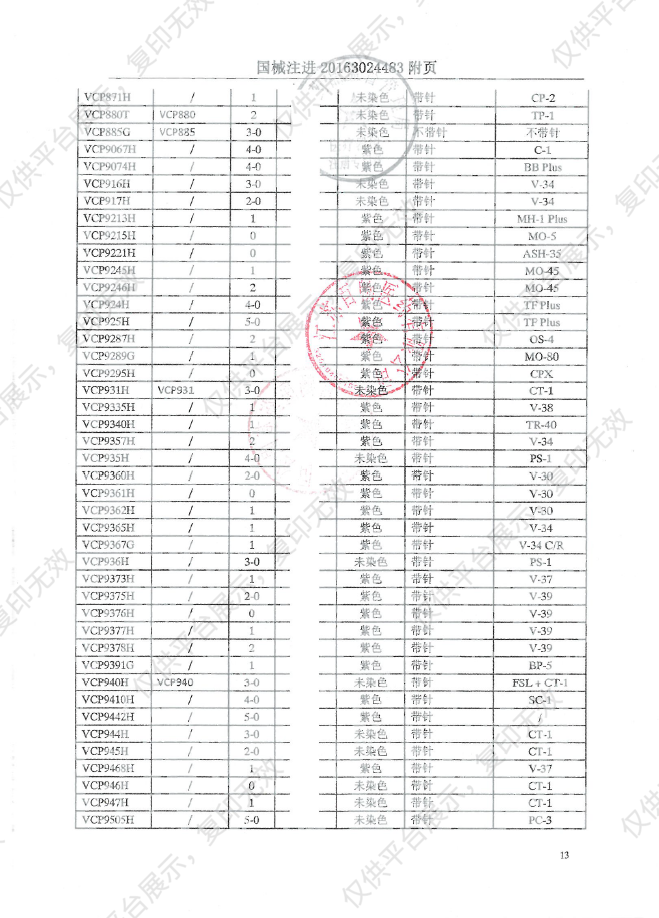 强生JOSON 可吸收性缝线 VCP304H（36包/盒）注册证