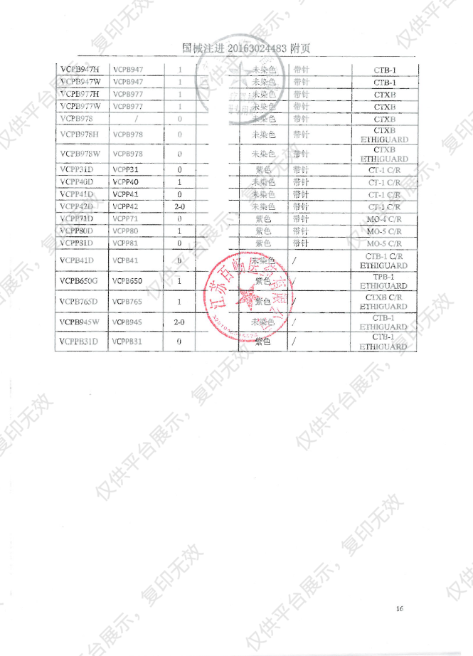 强生JOSON 可吸收性缝线 VCP304H（36包/盒）注册证