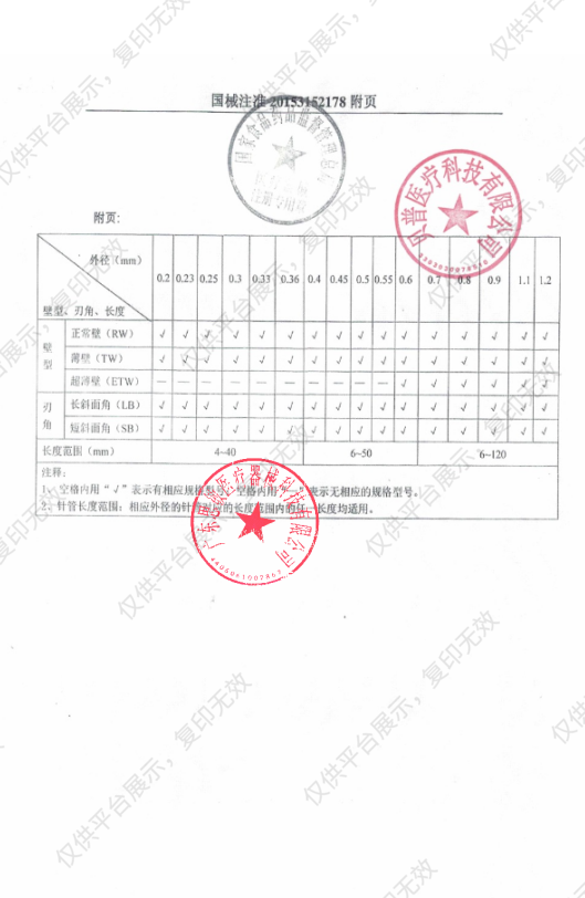 海奥睿 一次性无菌注射针 0.4×13mm TW（100支/盒 30盒/箱）注册证