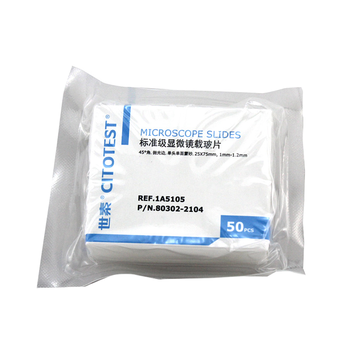 江苏世泰 载玻片 单头单面蒙砂 45°角 1A5105 (50片/盒 50盒/箱)基本信息