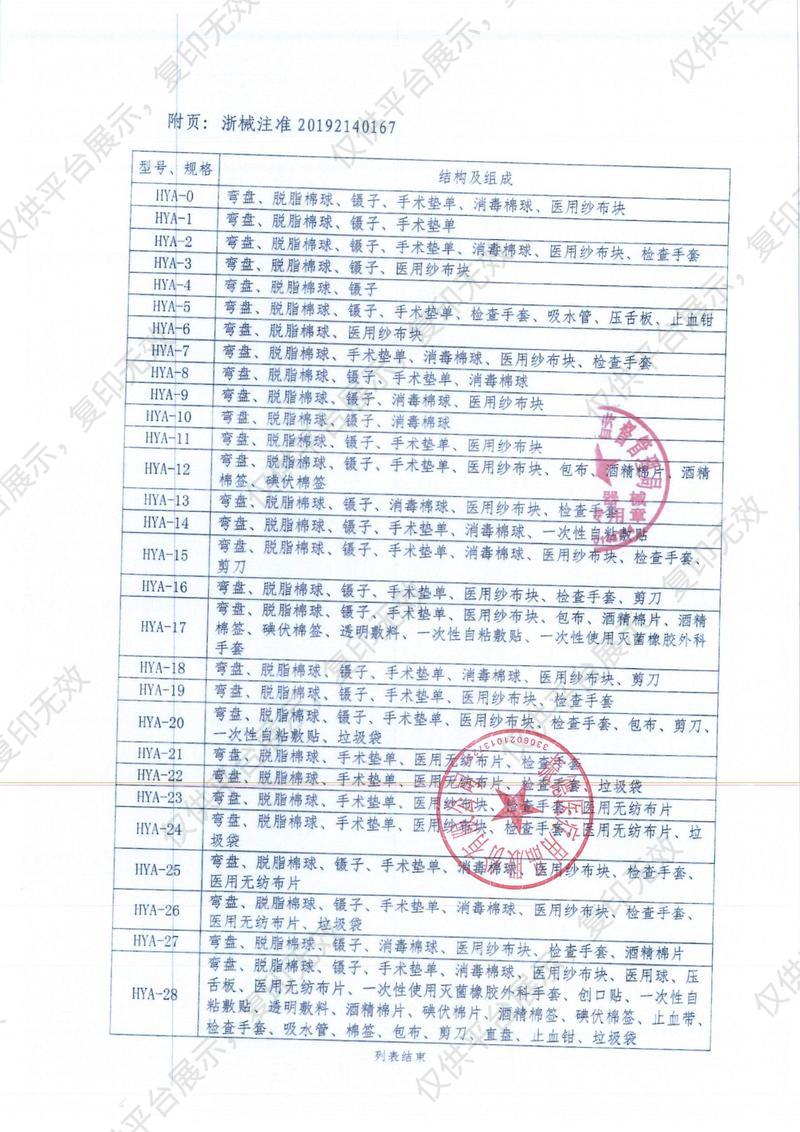 振德 一次性使用无菌换药包 A-6型 （1套/包 60包/盒 120包/箱）注册证