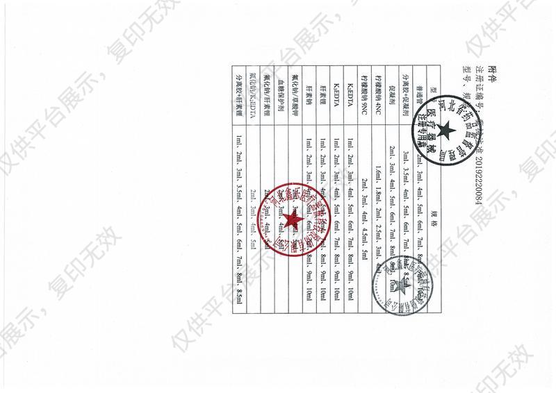 鑫乐 真空采血管 黑色 玻璃 1.6ml 3.2%/3.8%柠檬酸钠4NC（1800支/箱）注册证