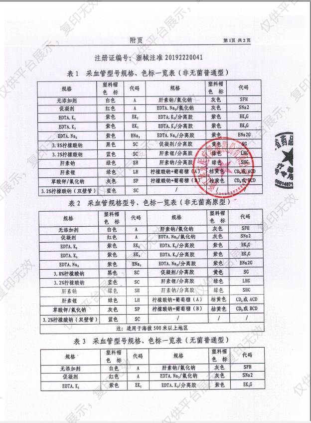 拱东 一次性使用真空采血管 蓝色 3.2%柠檬酸钠 PET 4.5ml（1800支/箱）注册证