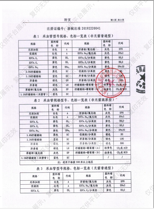 拱东 一次性使用真空采血管 无添加剂 红色 PET 2ml（1800支/箱 ）注册证