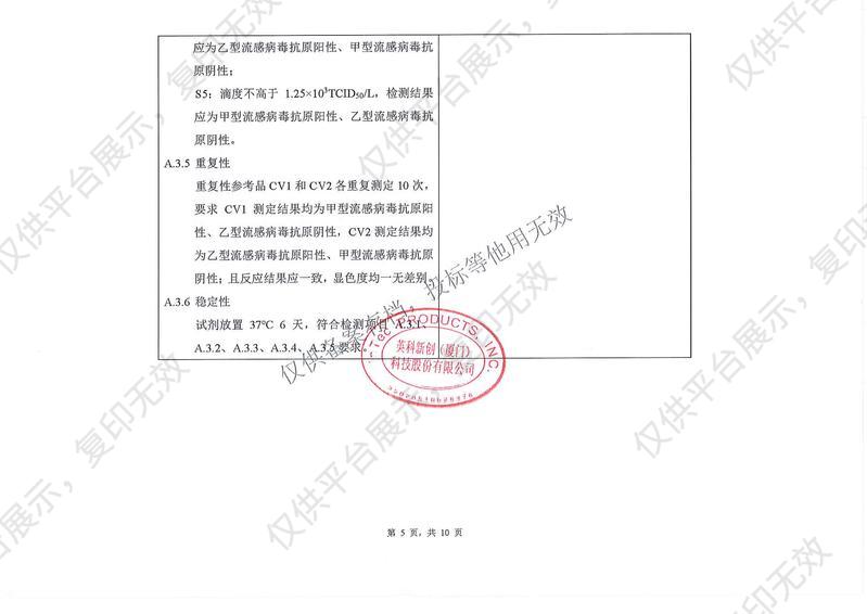 英科新创 Intec 甲型/乙型流行性感冒病毒抗原检测试剂盒 卡型：20人份/盒注册证
