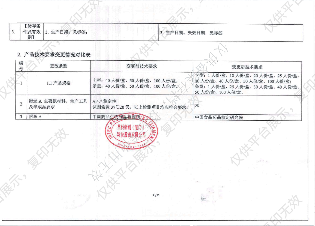 英科新创 Intec 丙型肝炎病毒抗体检测试剂盒（胶体金法） 条型50人份/盒注册证