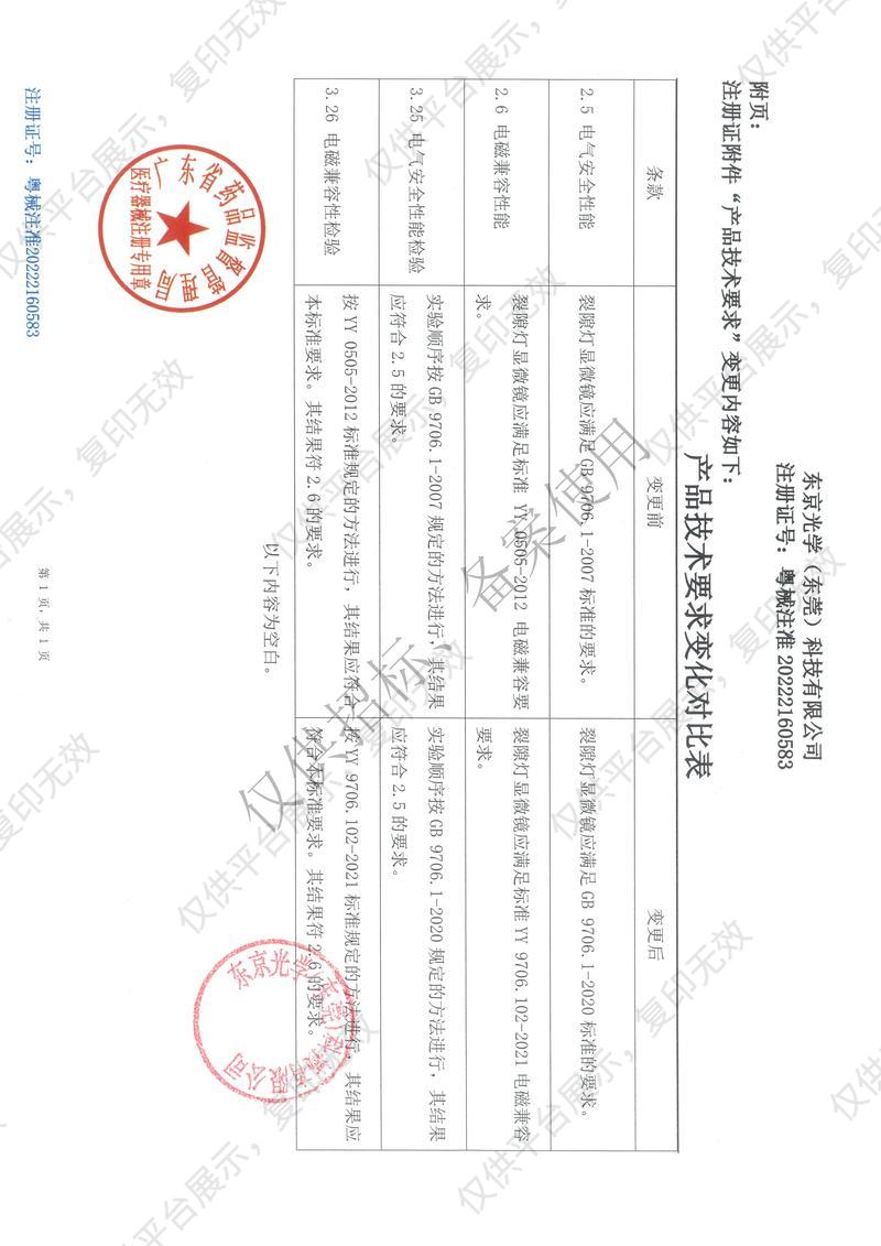 拓普康 TOPCON  裂隙灯显微镜SL-2G注册证